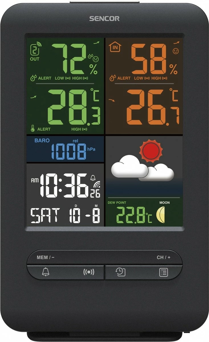 Stacion moti Sencor SWS 7300 me ekran LCD 13.8 cm, i zi