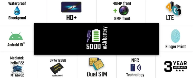 Celular Energizer HardCase H620S, 4GB RAM, 64GB, Dual SIM, i zi