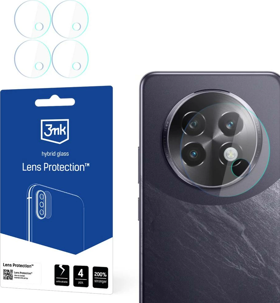 Xham mbrojtës kamerës 3mk Protection për Realme 13 5G, set 4 copë, transparent