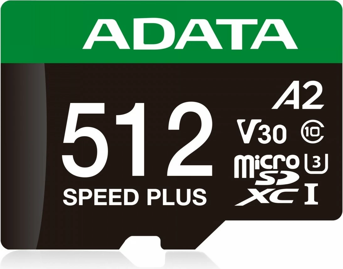 Kartelë memorie microSD Adata Speed Plus 512GB me adapter, SDXC, UHS-I, A2, V30, e zezë