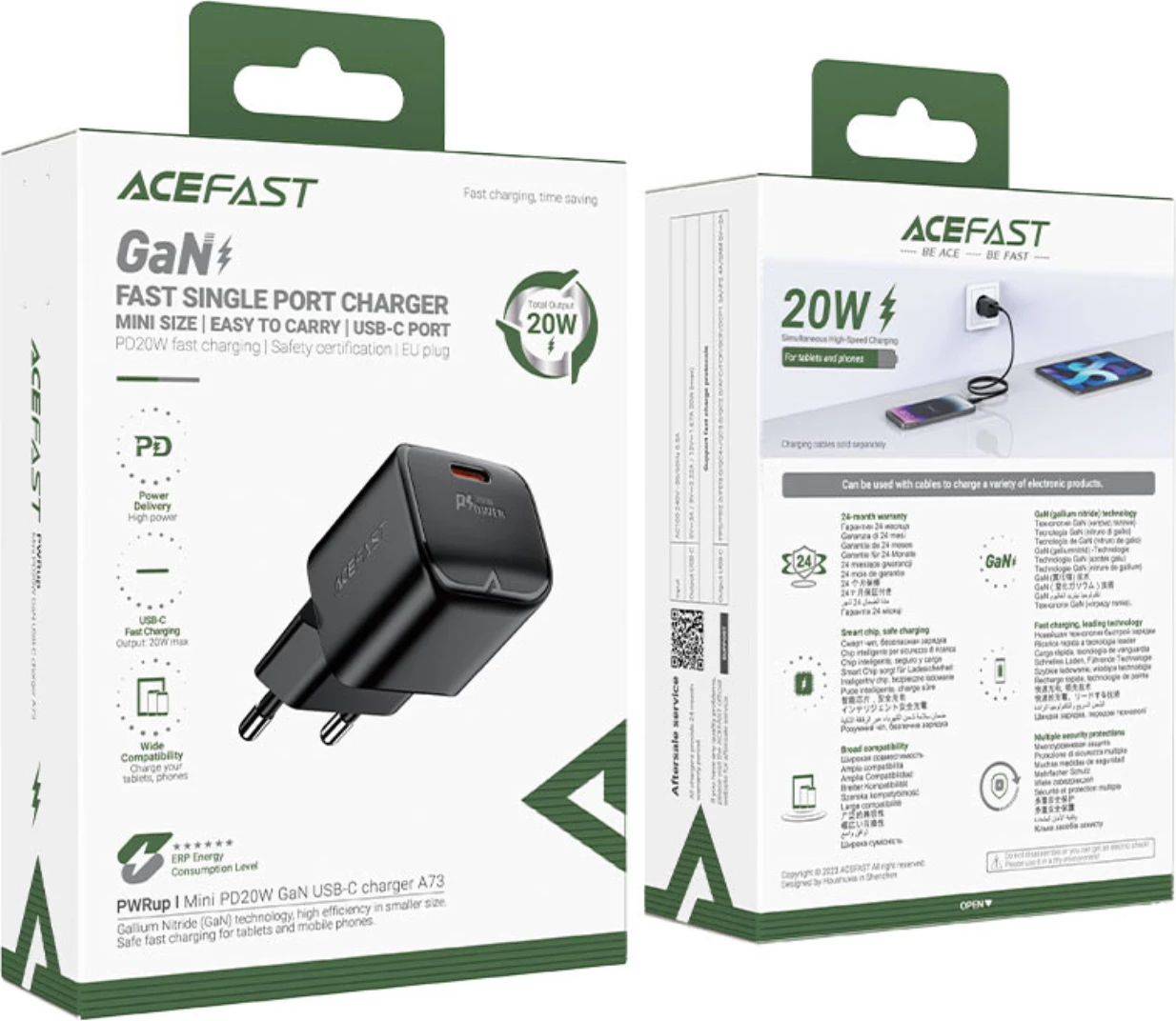 Karikues muri Acefast A73, GaN, 20W, USB-C, i zi