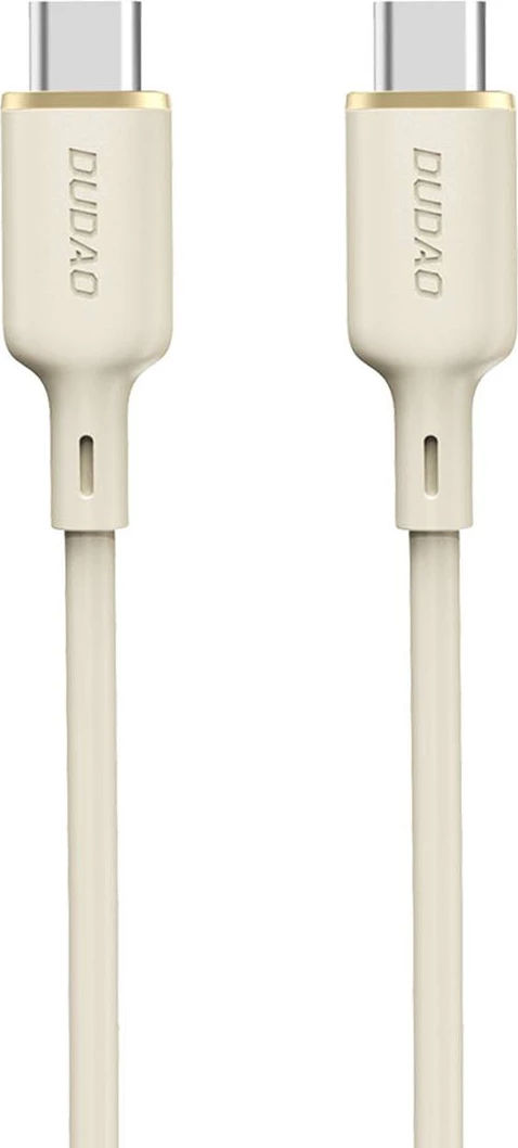 Kabllo USB-C në USB-C Dudao L7SCC, 2m, 100W, silikon, bezhë