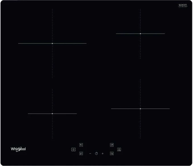 Pllakë induksioni Whirlpool WSQ4860NE, 4 zona, e zezë