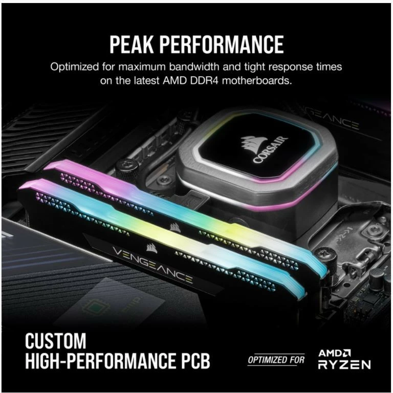 RAM Memorje Corsair Vengeance RGB PRO SL CMH16GX4M2Z3200C16 DDR4 16GB (2x8GB) 3200MHz CL16 RGB e zezë set 2