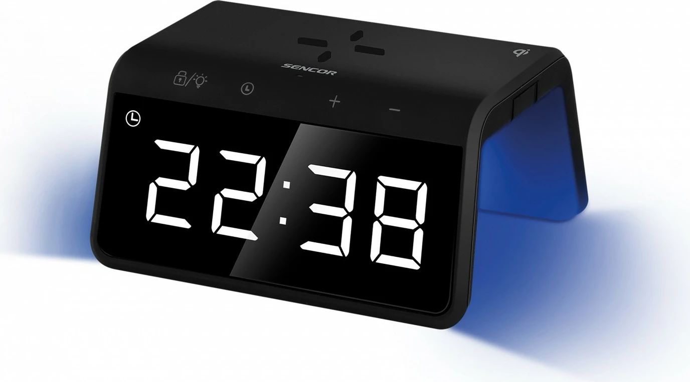 Orë dixhitale alarmi Sencor SDC 7900Qi me karikues wireless, E zezë
