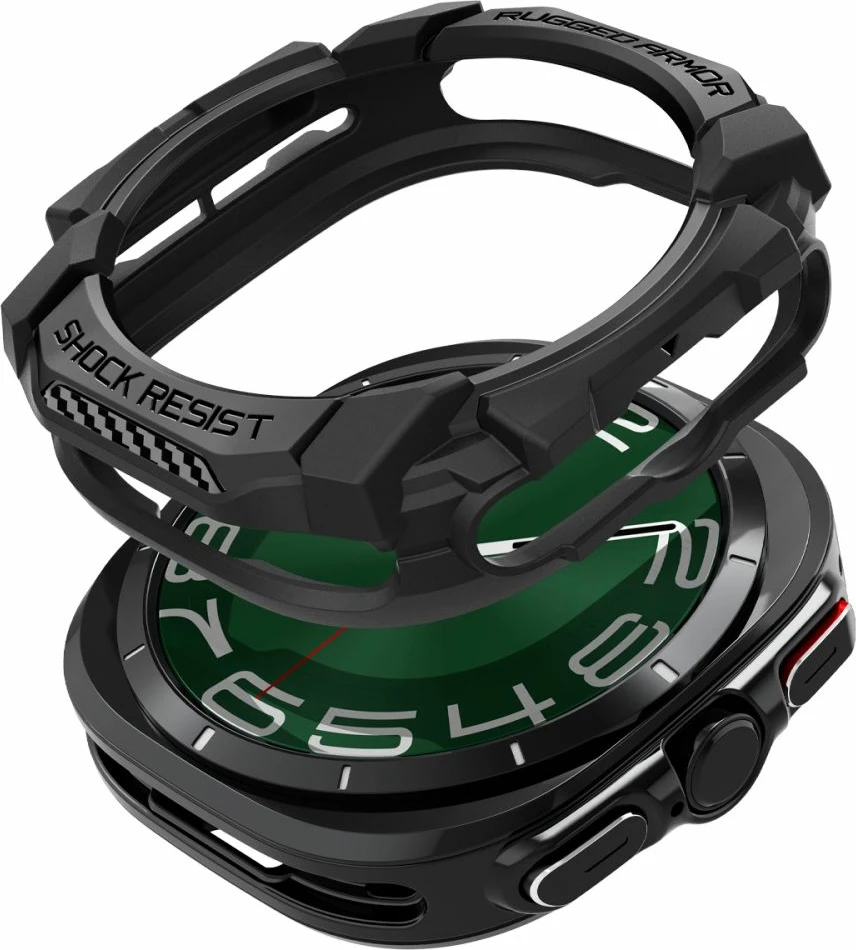 Mbështjellës Spigen Rugged Armor për Samsung Galaxy Watch Ultra 47mm, i zi mat