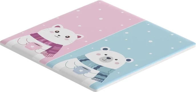 Kapak dekorativ Sonoff T5-2C-86-cartoon për çelës me prekje, plastik, rozë/kaltër