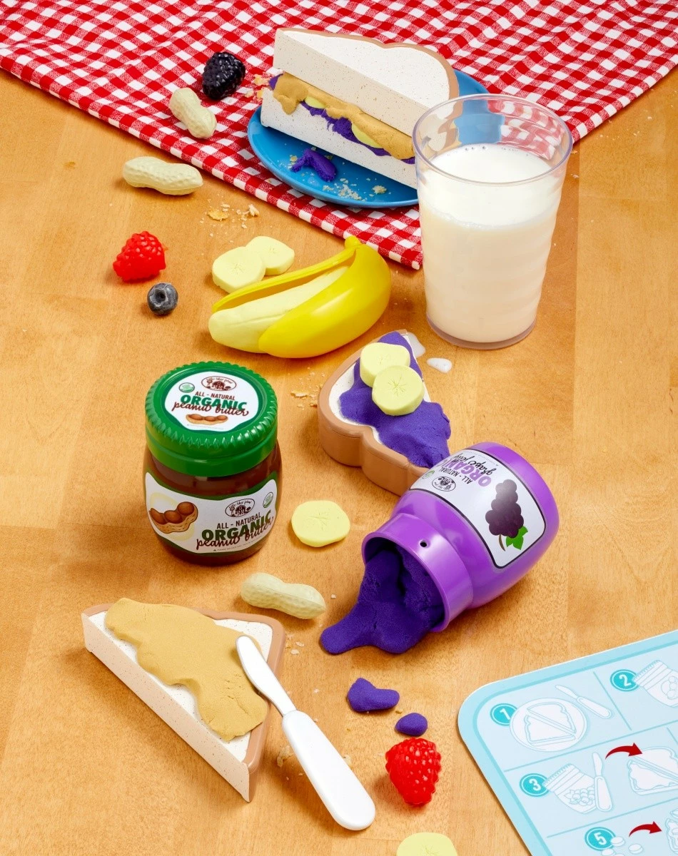 Set lodrash Little Tikes Creative Chefs Sandwiches, gjalpë kikiriku dhe reçel, shumëngjyrësh