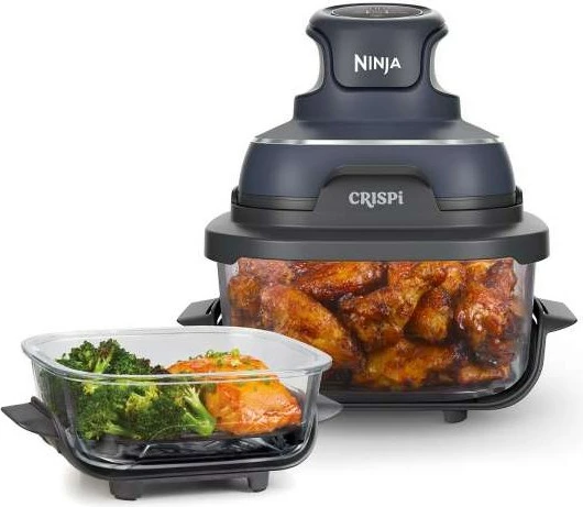 Furrë ajri Ninja CRISPi Single FN101EUGY, 3.8 L, 1700 W, Gri/Blu, enë qelqi