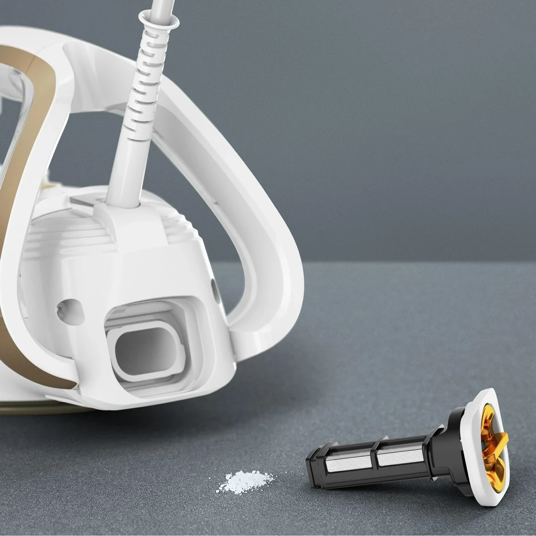 Hekur Tefal Puregliss FV8042, 3000 W, Durilium AirGlide Autoclean, Bardhë/Bronzi