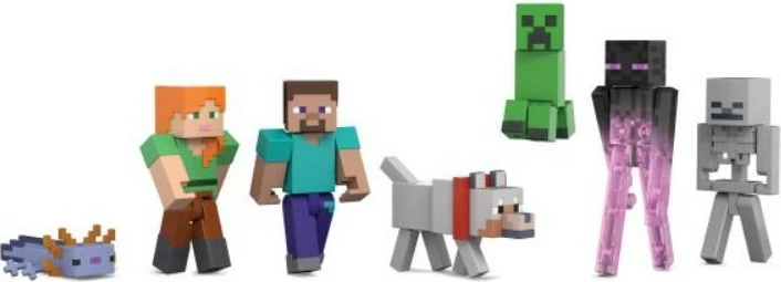 Set figurina Minecraft World Builders, Mattel JFG66, 7 copë