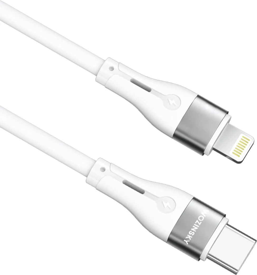 Kabllo Wozinsky WSTCL2, Lightning/USB-C, 2m, 27W, e bardhë