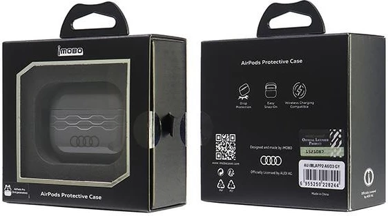 Mbështjellës Audi IML Geometric Pattern për AirPods Pro 2, Gri