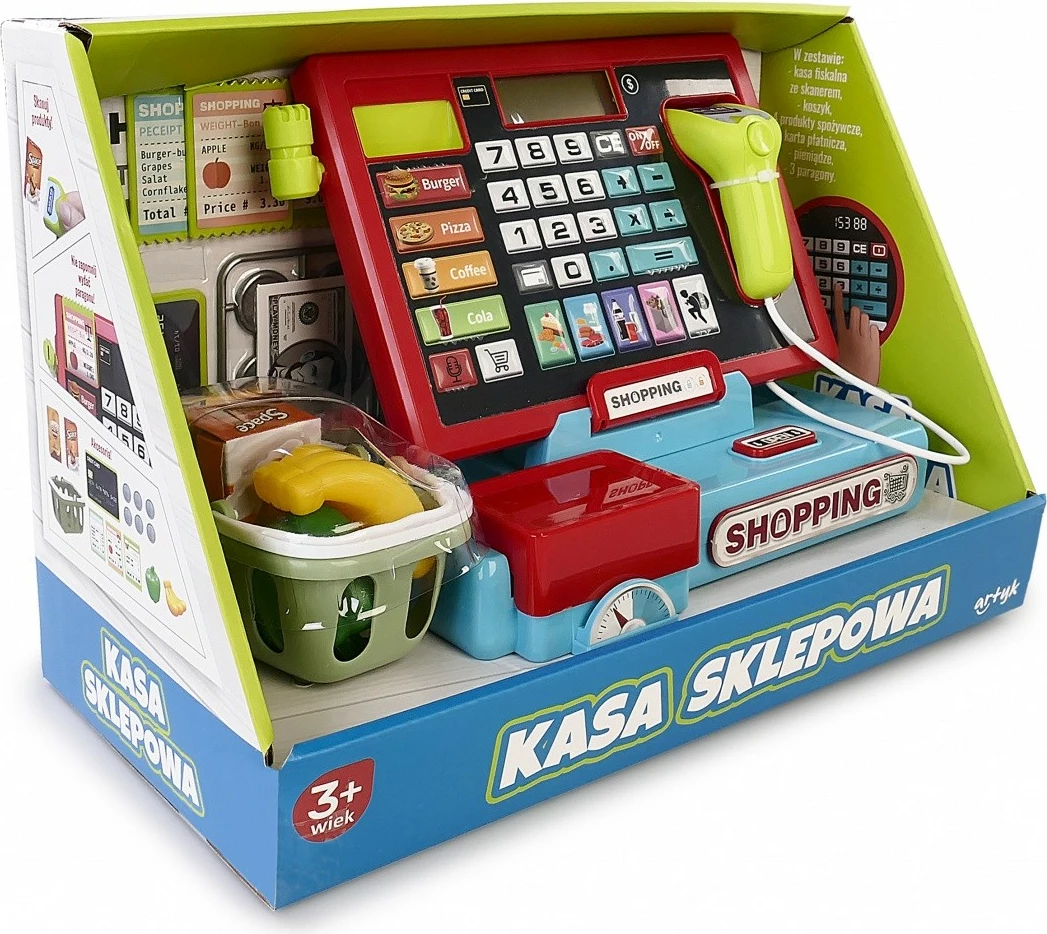 Kasë lodër Artyk 142543 me skaner dhe peshore, shumëngjyrëshe, set aksesorësh