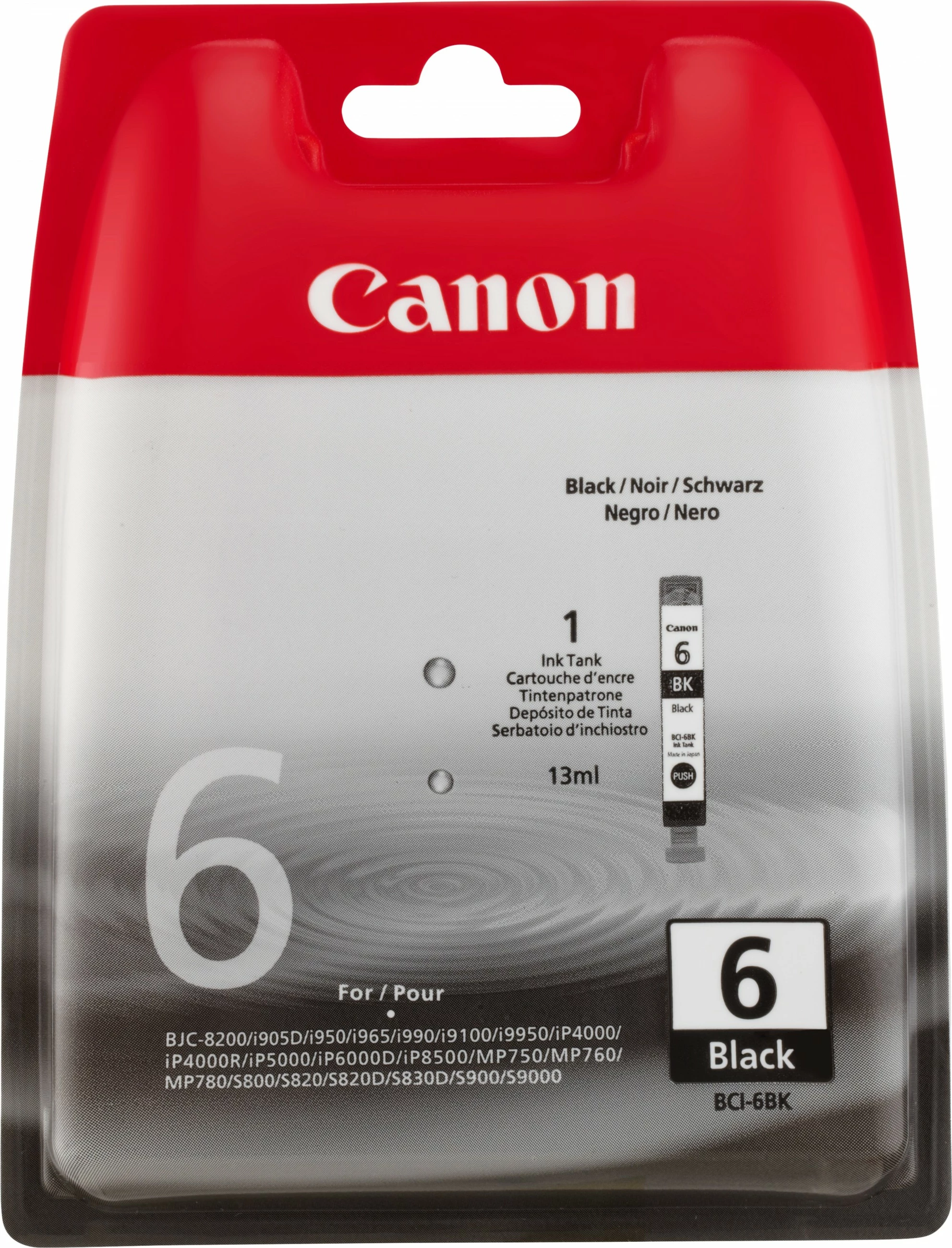 Toner Canon BCI-6BK, Pigment-based, 2000 faqe, E zezë