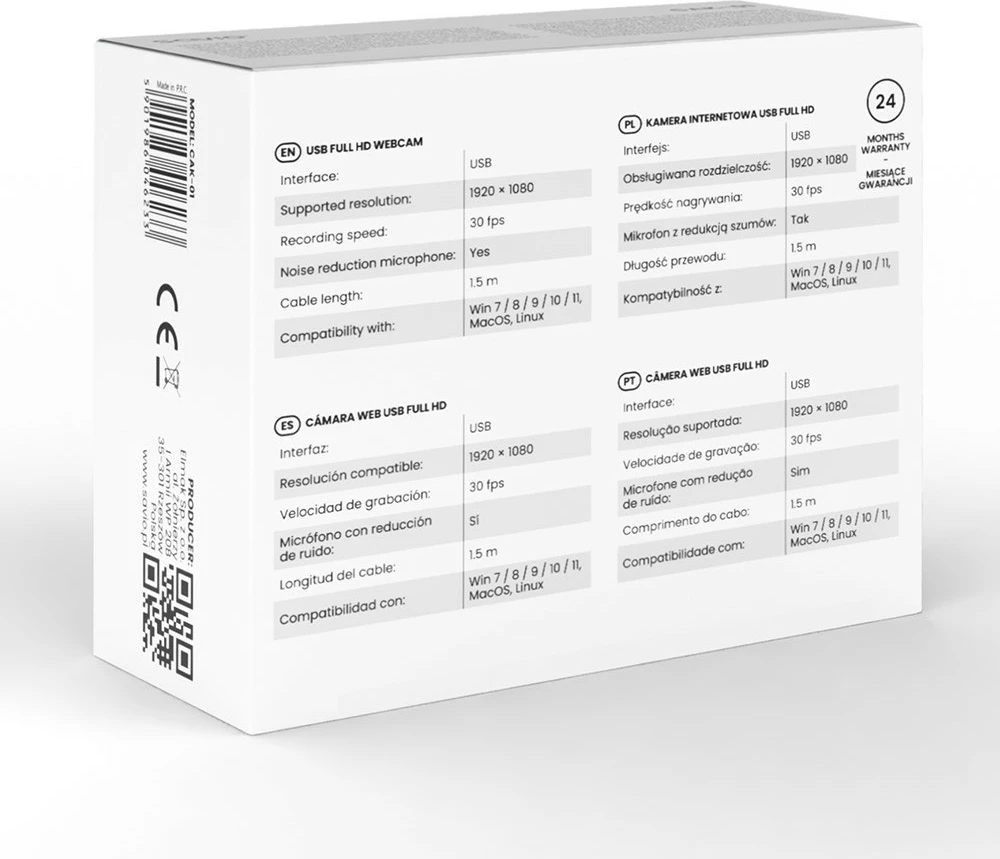 Webcam Savio CAK-01, Full HD 1080p, me mikrofon, USB, e zezë