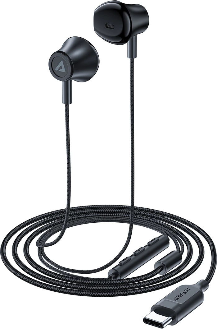 Kufje Acefast L2 in-ear me USB-C, mikrofon dhe komandë, 1.2m, Zezë