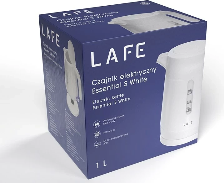 Çajnik elektrik Lafe Essential S 1L, bardhë