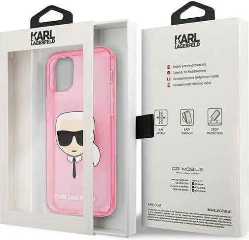 Mbështjellës Karl Lagerfeld KLHCP13SKHTUGLP për iPhone 13 mini, rozë