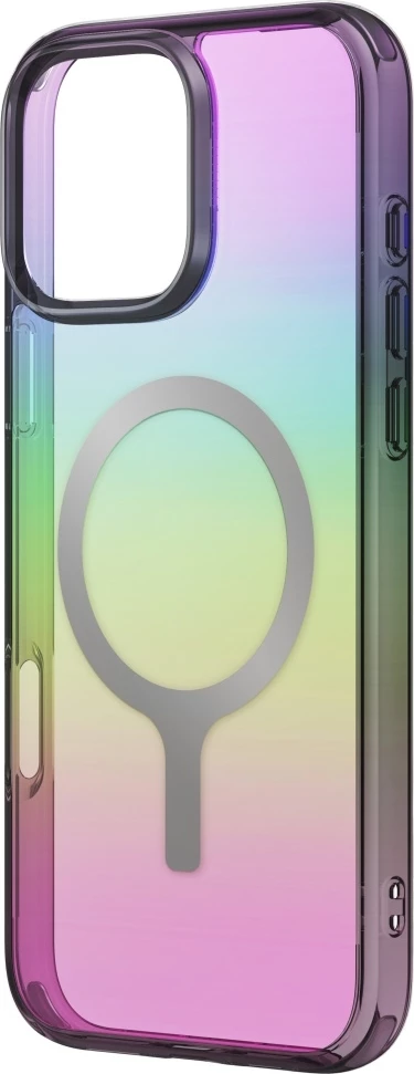 Mbështjellës UNIQ Iridescia Magclick Charging për iPhone 16 Pro, i zi