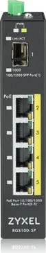 Switch Zyxel RGS100-5P, 5 porte PoE, 1 port SFP, i zi