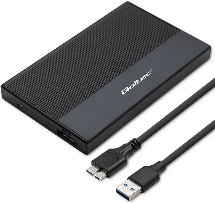 Kasë Qoltec 2.5" për SSD/HDD, USB 3.0, 2TB, e zezë