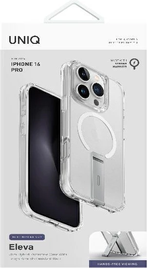 Mbështjellës UNIQ Eleva me këmbë Vertica për iPhone 16 Pro, Transparent