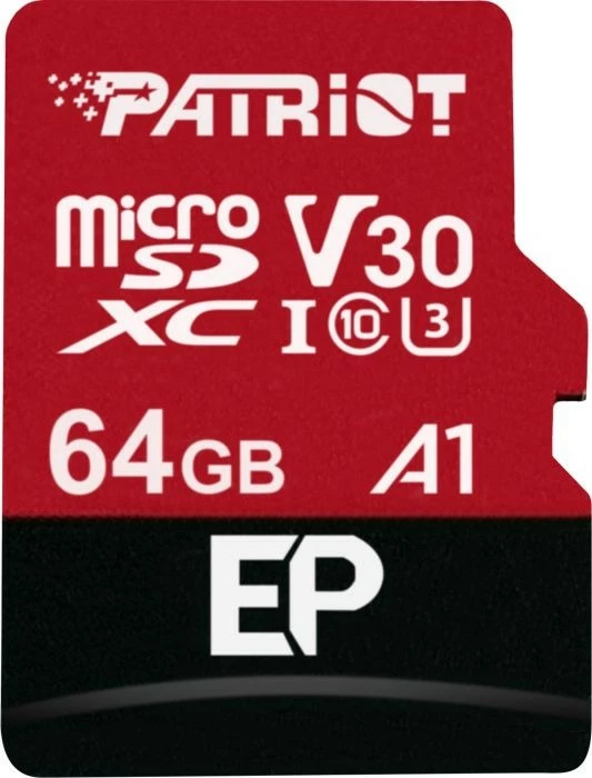 Kartelë memorie microSDXC Patriot EP A1, 64GB, me adapter për SD