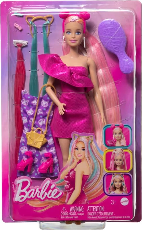 Kukull Barbie Mattel Hair Play JDC85 me aksesorë stilimi, rozë