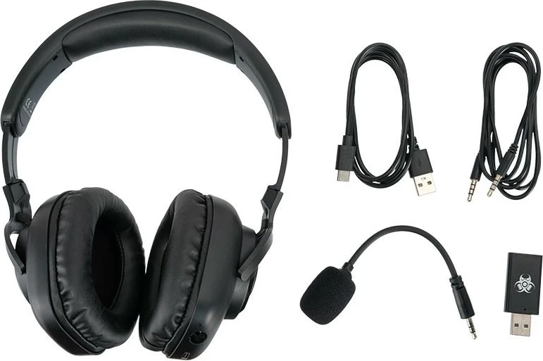 Kufje gaming Tracer GameZone Mobile Hybrid BT+2.4G, wireless, mikrofon i ndashëm, 20h, të zeza