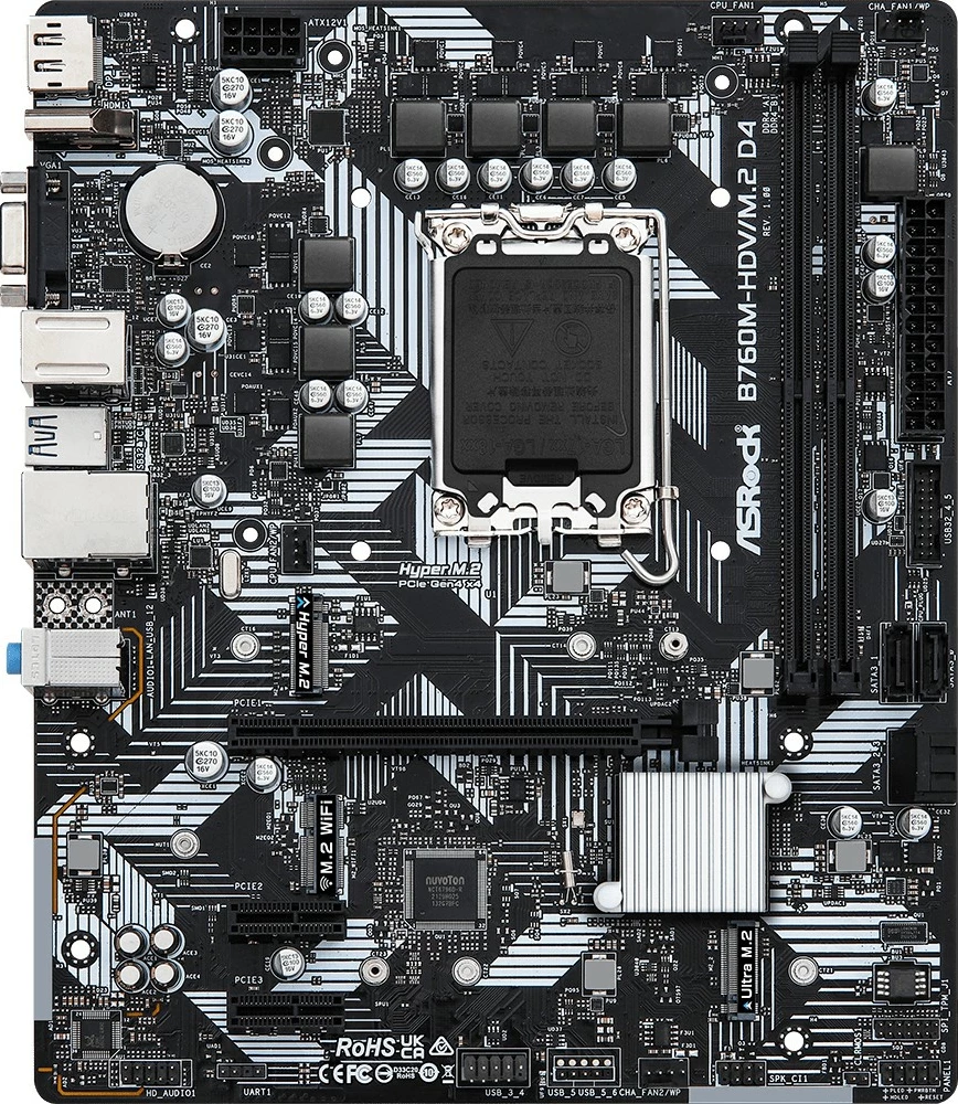 Pllakë amë ASRock B760M-HDV/M.2 D4, micro ATX, DDR4, e zezë