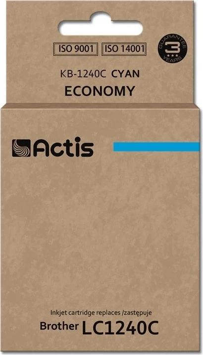 Ngjyrë zëvendësese Actis KB-1240C për printer Brother LC1240C/LC1220C, 19ml, e kaltër  