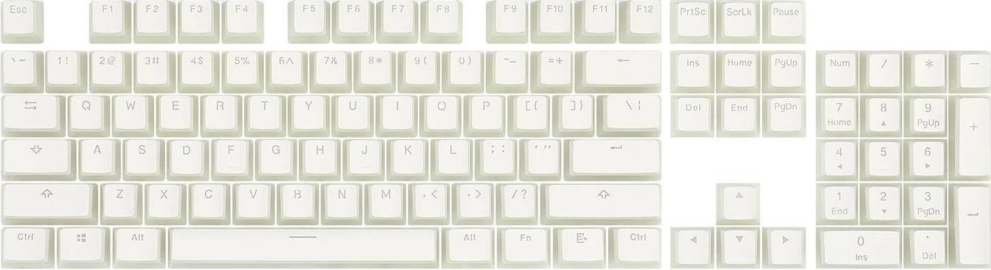 Keycaps Redragon A130 PBT Doubleshot, 104 copë, bardhë