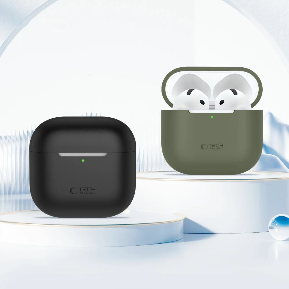Mbështjellës silikoni Tech-Protect për AirPods 4, i gjelbër