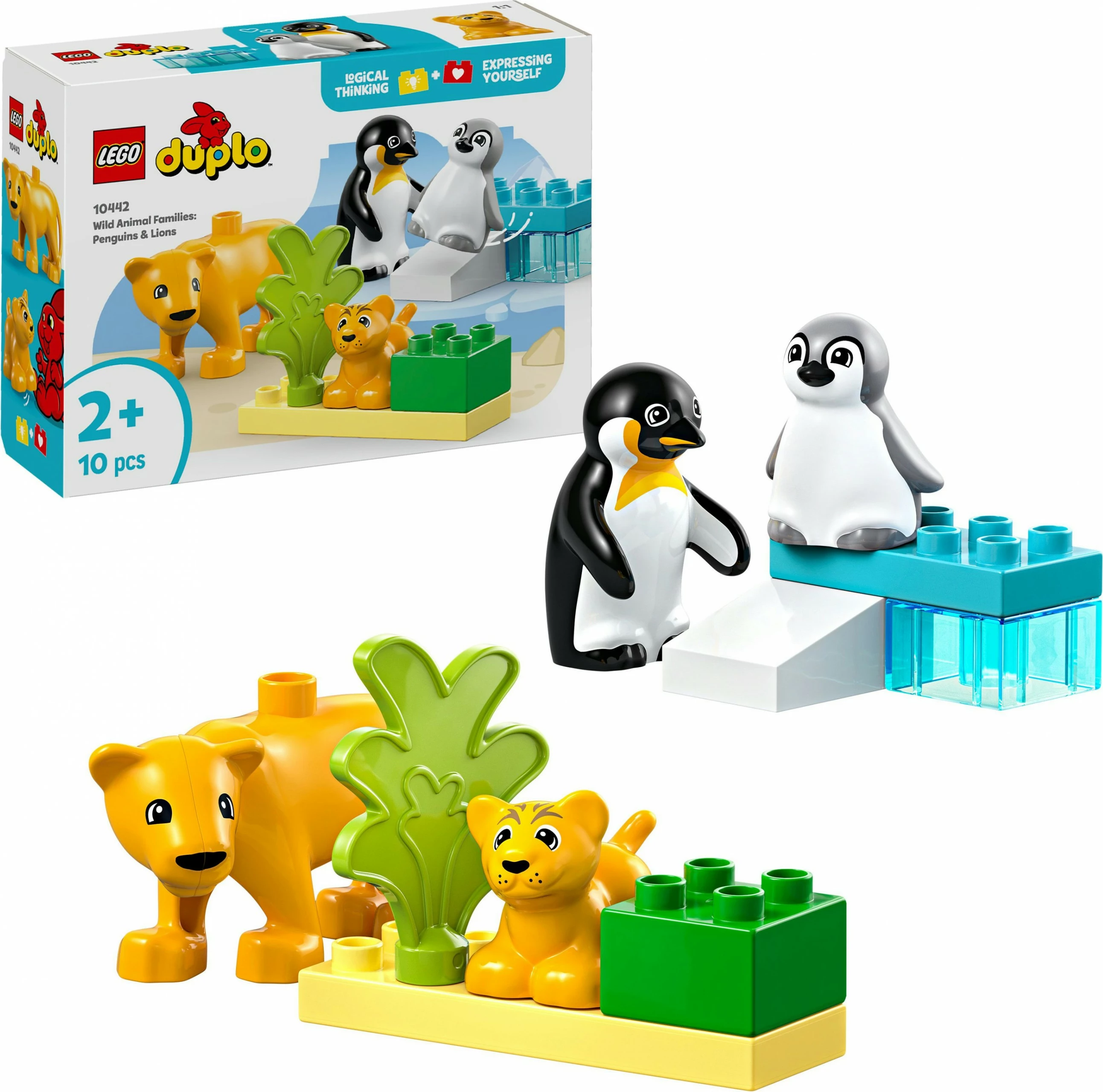 Set ndërtimi LEGO DUPLO 10442, familje kafshësh të egra, 10 pjesë, shumëngjyrëshe
