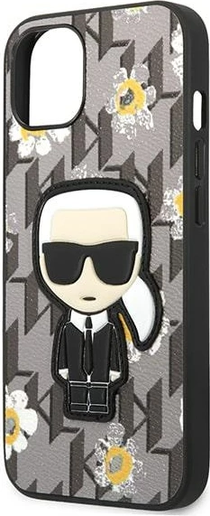 Mbështjellës Karl Lagerfeld Flower Ikonik Karl për iPhone 13 mini, Gri