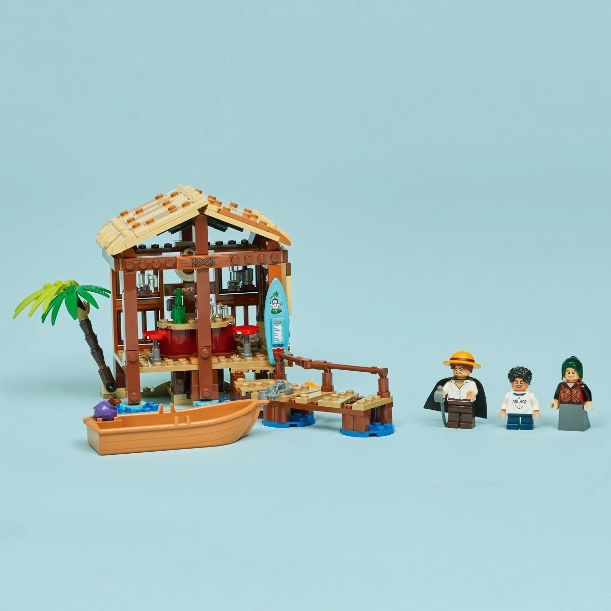 Set LEGO One Piece Fusha Village Hut 75636, 299 pjesë, me minifigura Luffy, Shanks, Makino