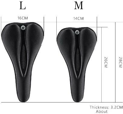 Mbështjellës sedilje biçiklete Rockbros LF047-S, silikon + memory foam, M, zi