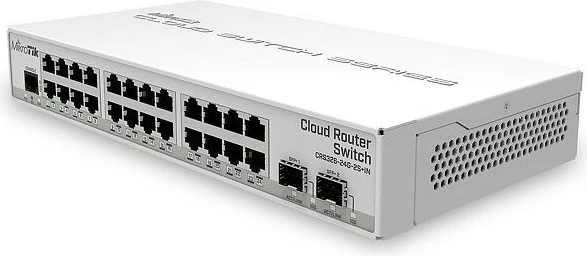 Switch MikroTik CRS326-24G-2S+IN, Managed, Gigabit Ethernet, PoE, Rack mounting, Bardhë