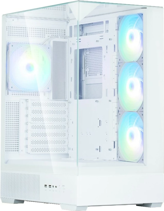 Kasë mid-tower, Zalman, P40 Prism Plus, ATX, 4x120mm ARGB, xham i fortë, USB-C, e bardhë