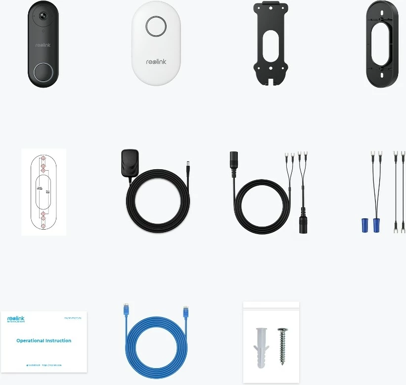 Zile dere me video Reolink D340W, 5MP, Wi-Fi 2.4/5 GHz, me chime, Detektim personash, Dy-drejtim audio, E zezë