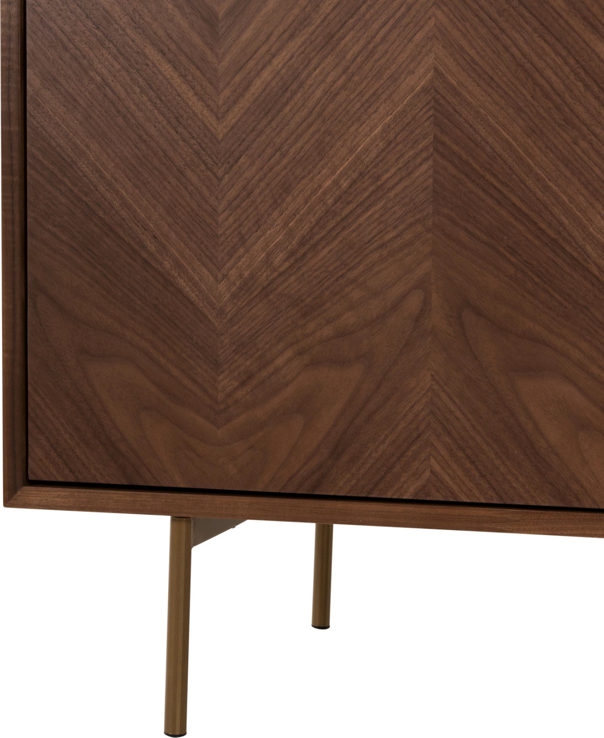 Bufet MEEN, FH9735, MDF, me furnir arre natyrale, këmbë metali të arta, 150x40x80H cm