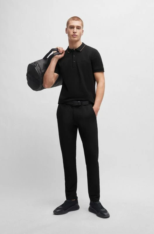 Maicë polo Boss për meshkuj, e zezë