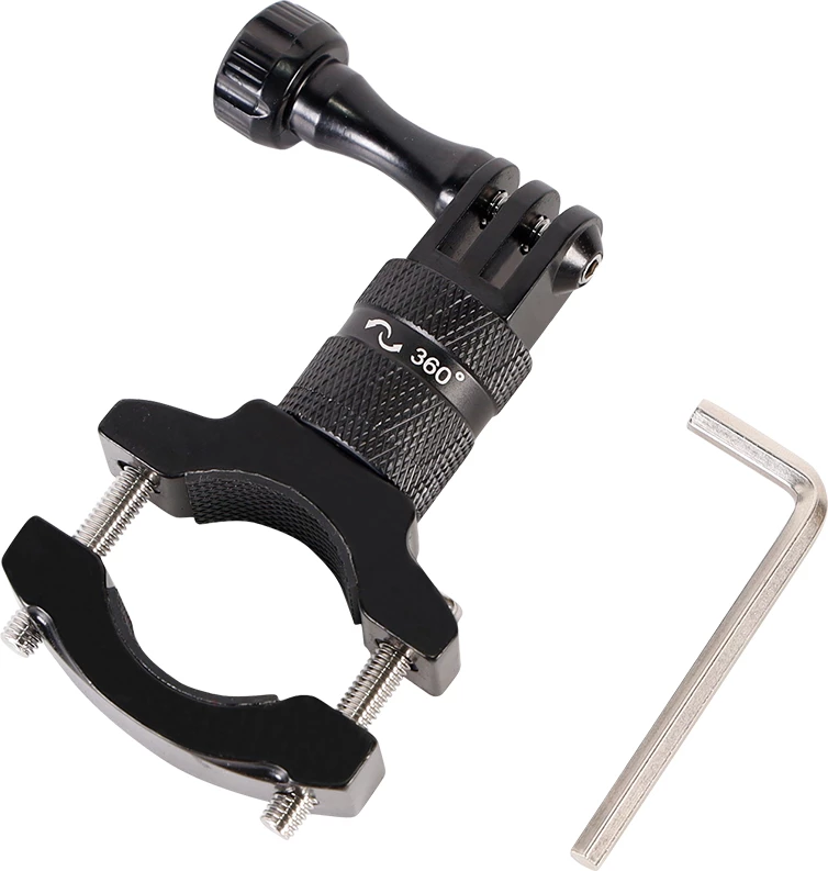 Mbajtës sportiv për kamerë, Hurtel, për biçikletë, aliazh alumini, i zi