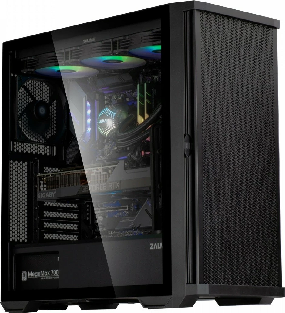 Kasë Zalman Z10, ATX Mid Tower, 4 ventilatorë, Tempered Glass, E zezë