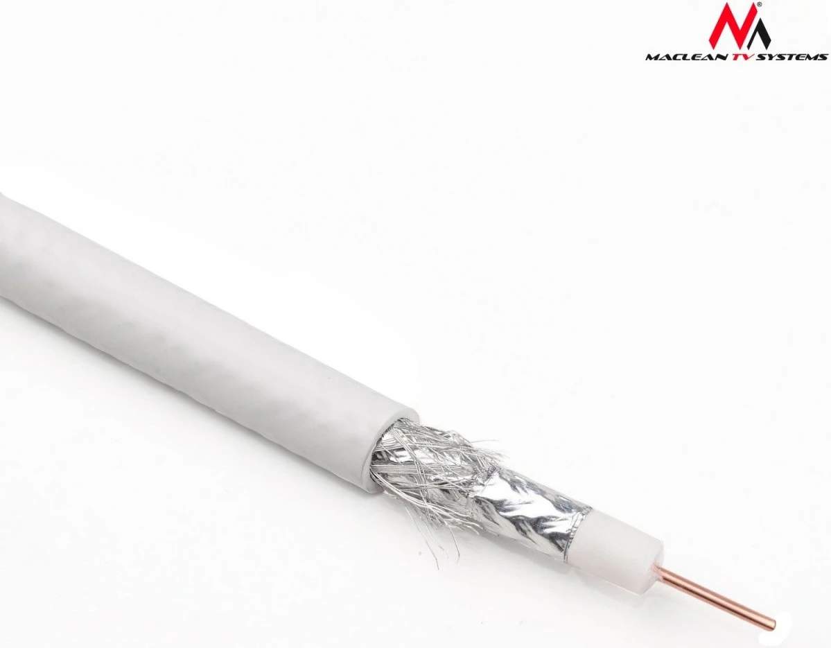 Kabllo koaksiale Maclean MCTV-571 RG6, 50m, e bardhë