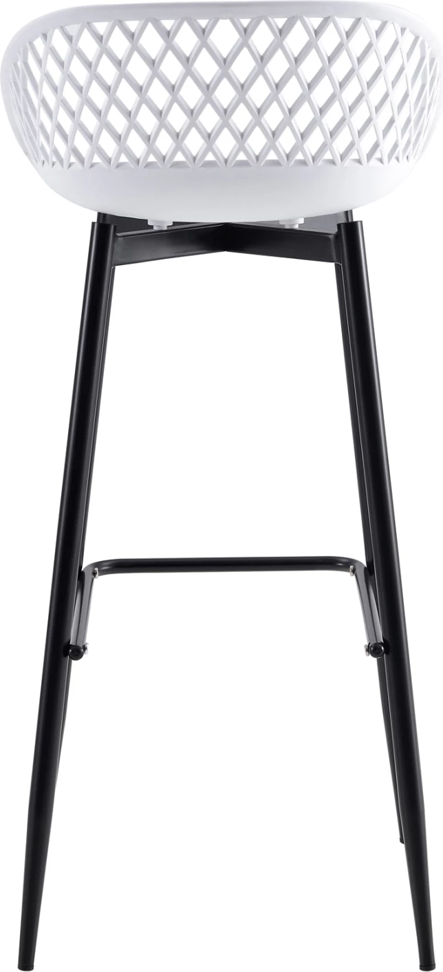 Karrige për bar FH8686.11, polipropilen e bardhë dhe këmbë metali të zeza, 45x45x97H cm