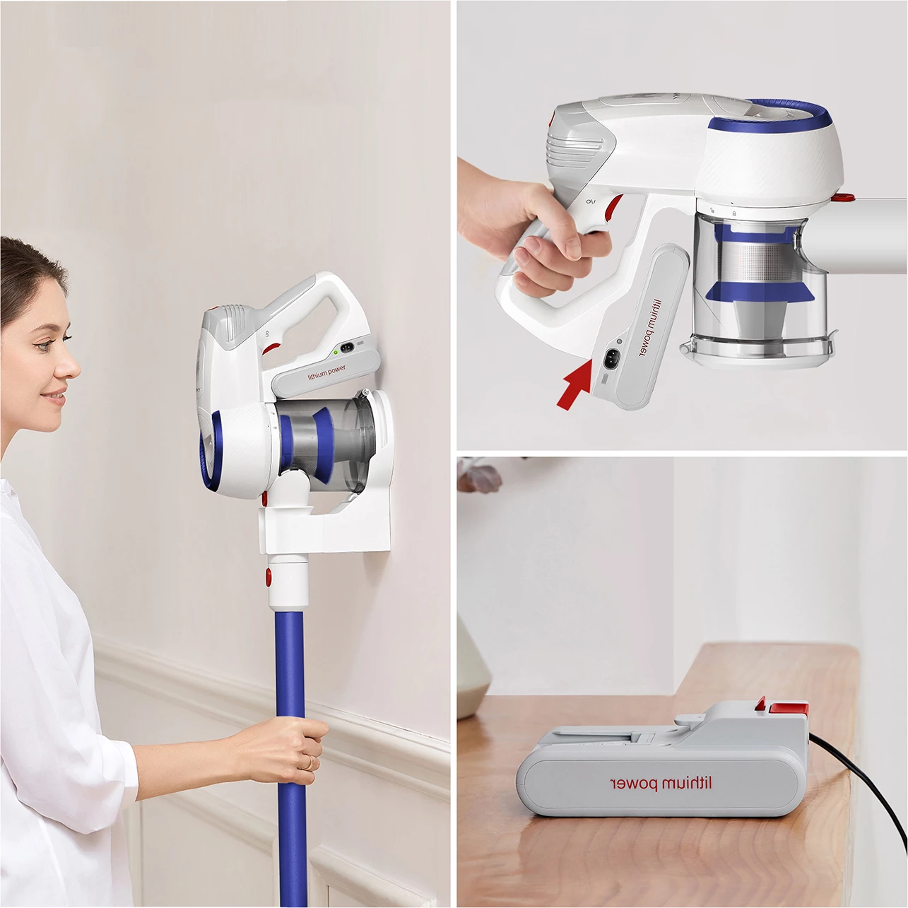 Fshesë me korrent pa kabllo JIMMY JV53 Lite, 425W, Bardhë/Blu