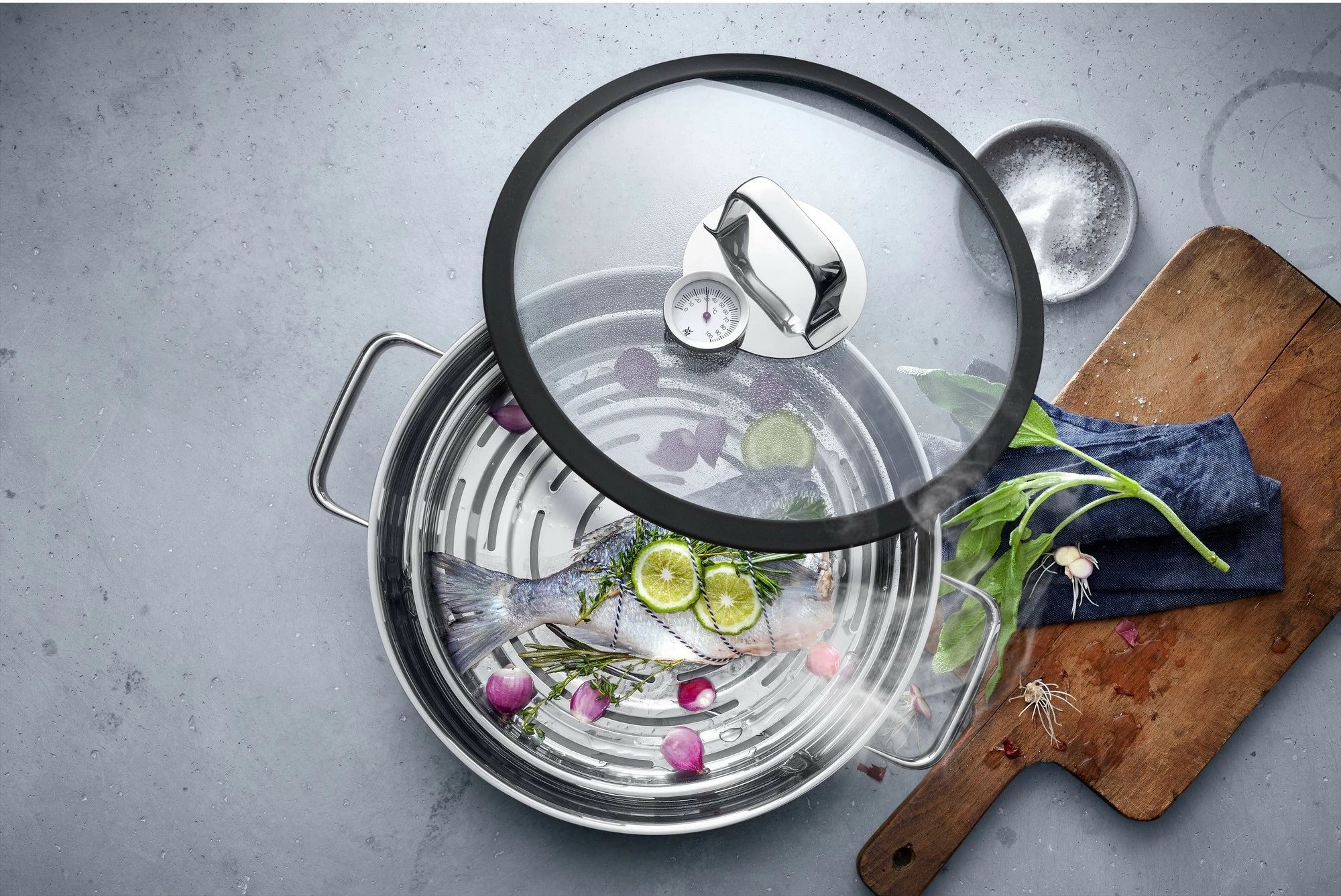 Tenxhere WMF Vitalis 1743016040, 5 L, Inoks, Qeramike, Gaz, Induksion, Inoks, Qelq