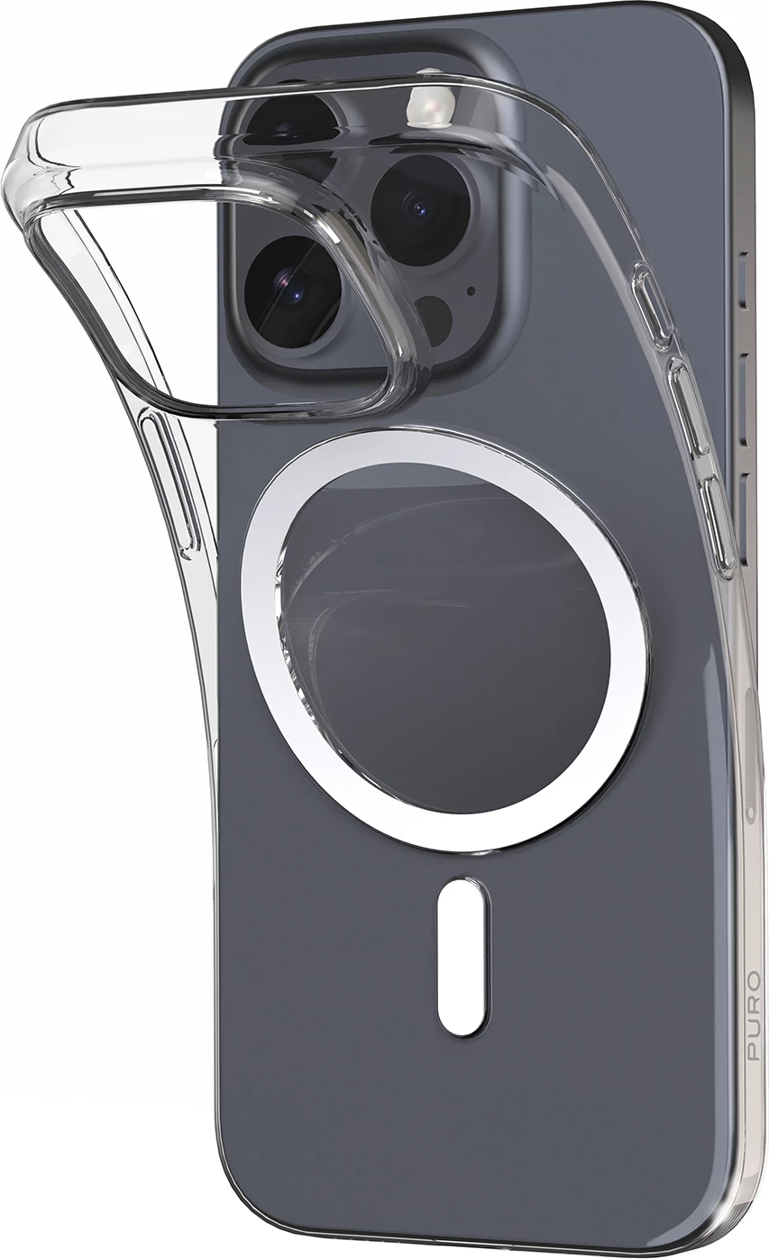 Mbështjellës Puro 03 Mag MagSafe për iPhone 16 Pro, silikon, transparent